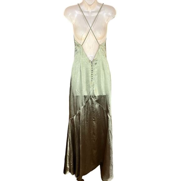 ELLIATT Aisle Satin Slipdress In Khaki Green NWT -Size XS - Picture 5 of 9